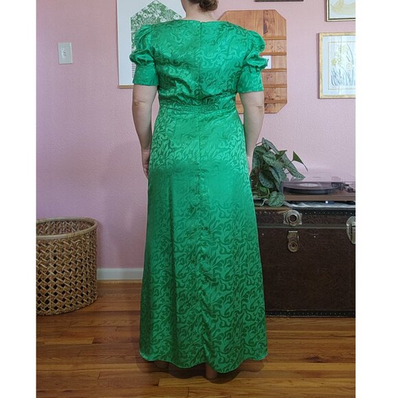 SALONI 100% Silk Green Bianca Midi Dress NWT Size 10 - Picture 3 of 17